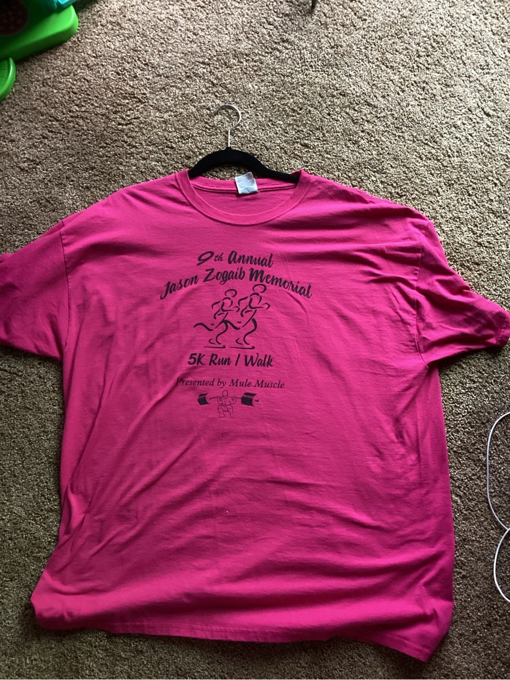 Jerzees Bright Pink Short Sleeve 5K Run/Walk Tee